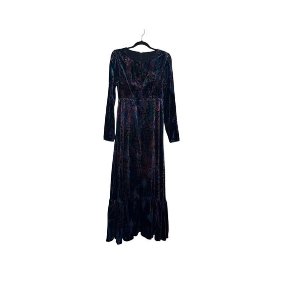 Anthropologie NWT Burnout Velvet Long Sleeve Maxi Dress Size 6 - Picture 3 of 13